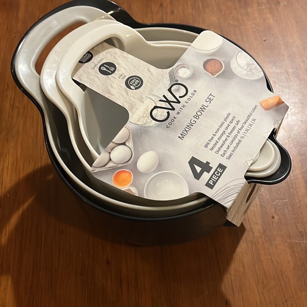 Cook With Color CWC 4 piece mixing bowl set 1L 1.5L 2L 3L BPA free food safe